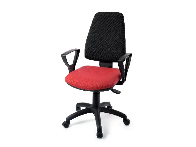 Imagen Silla giratoria asiento y respaldo tapizado con brazos fijos