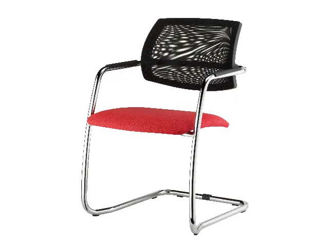 Imagen Silla confidente base de patn asiento tapizado respaldo malla