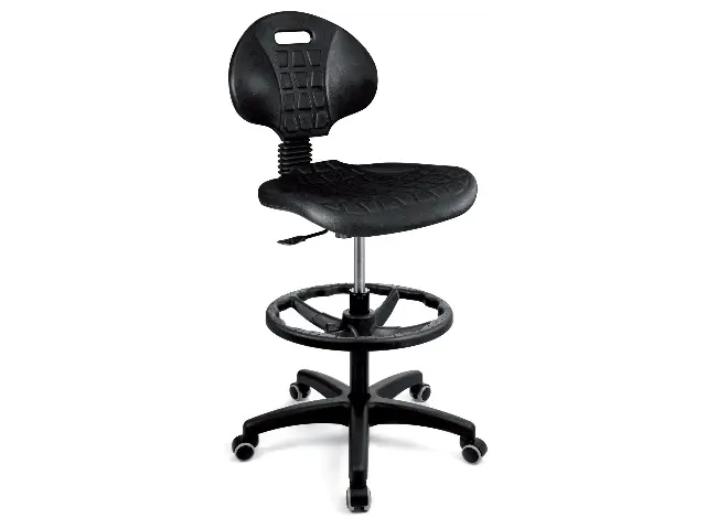 Imagen Taburete giratorio con respaldo anatmico. 