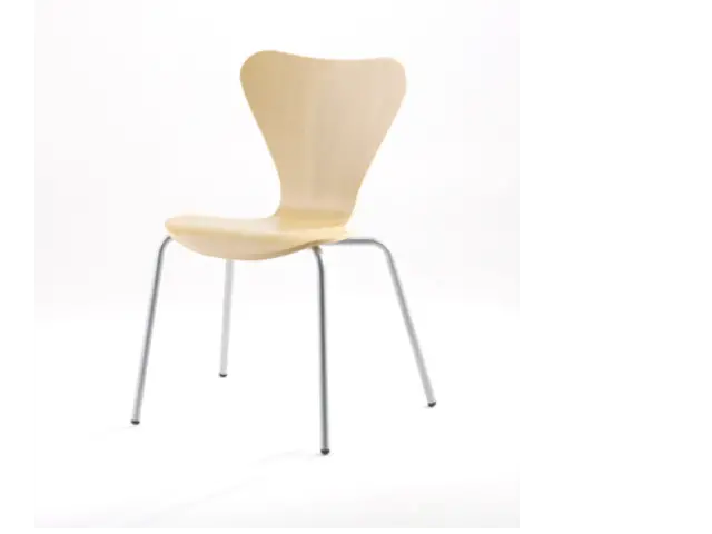 Imagen Silla confidente en madera de haya contrachapada estructura cromada