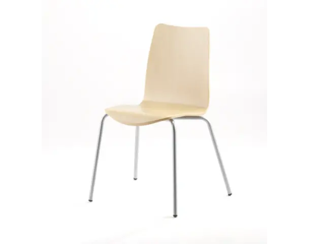 Imagen Silla confidente carcasa madera de haya contrachapada estructura cromada