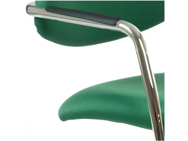 Imagen Silla confidente patín apilable tapizada. 2