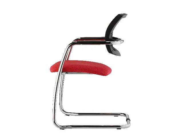Imagen Silla confidente base de patn asiento tapizado respaldo malla 2