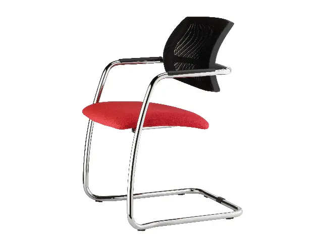 Imagen Silla confidente base de patn asiento tapizado respaldo malla 5