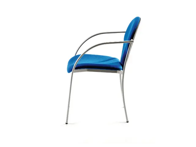 Imagen Silla confidente tapizada con brazos estructura cromada. 2