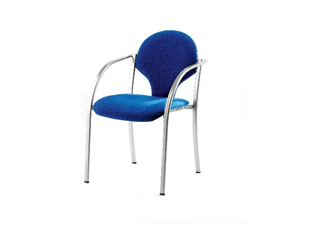 Imagen Silla confidente tapizada con brazos estructura cromada. 4