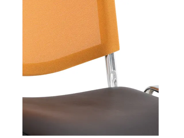 Imagen Silla confidente estructura cromada asiento tapizado respaldo malla  3