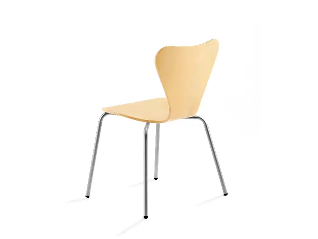 Imagen Silla confidente en madera de haya contrachapada estructura cromada 4
