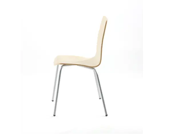 Imagen Silla confidente carcasa madera de haya contrachapada estructura cromada 2