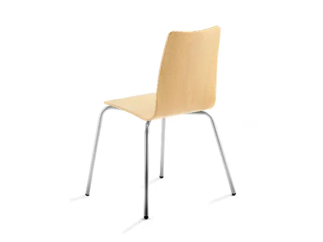 Imagen Silla confidente carcasa madera de haya contrachapada estructura cromada 3