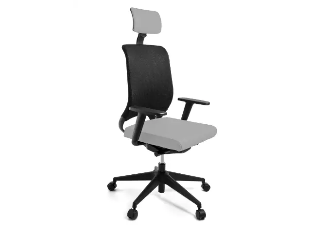 Imagen Silla giratoria c/cabezal . respaldo malla asiento tapizado-trasla